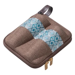 ATAD Shockproof & Scratch-Resistant Tea Glasses Case (8 Pcs) – Hard Shell EVA Construction with Soft Spandex Lining (15 x 17 x 7.2 cm) Kaditi Color with Oud Heritage Pattern 