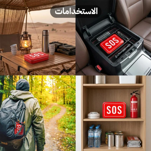 ATAD 8-Piece Emergency Survival & Safety Kit in Red Metal Case – Portable Outdoor First Aid & Utility Gear for Camping, Overlanding & Road Trips  - Atad - Image 4