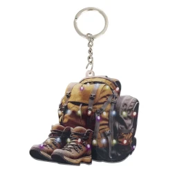 ATAD Travel-Themed Portable Keychain & Gift Pendant (7.5 x 8 cm, Yellow) – Stylish Outdoor Adventure Key Ring & Bag Accessory