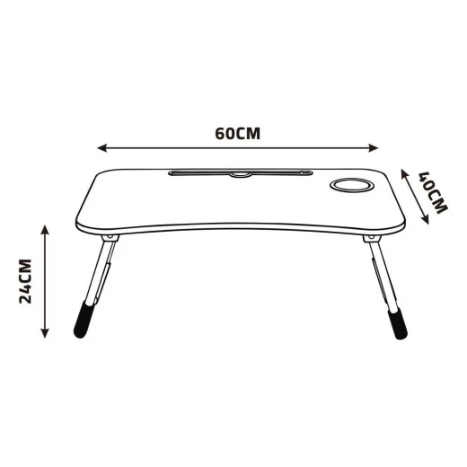 Atad Foldable Wooden Portable Table 40×60 cm – Grey – Weather-Resistant & Easy to Carry - Atad - Image 2