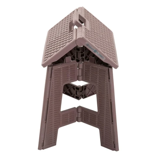 ATAD Portable Foldable Plastic Step Stool & Camp Chair (Supports up to 100 kg, Brown) – Lightweight & Compact Outdoor Seating for Camping, Beaches & BBQs - Atad - Image 3