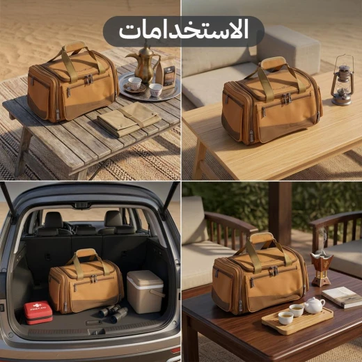 حقيبة عزبة المستوي تنزاني 35 لتر من عتاد – قماش قطني تراثي مقاوم للماء مع بطانة بي في سي وعزل رطوبة (لون رملي) من عتاد - عتاد - Image 2