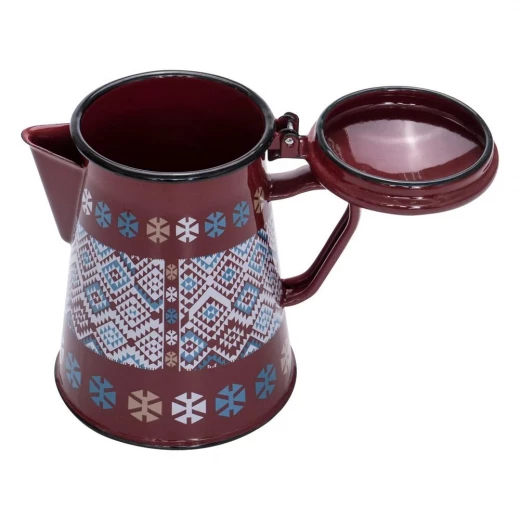 Atad Traditional Enamel Coffee Pot 2.4L – Large Capacity, Heritage Design, Comfortable Side Handle - Atad - Image 4