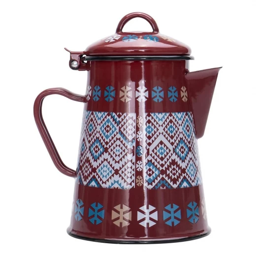 Atad Traditional Enamel Coffee Pot 2.4L – Large Capacity, Heritage Design, Comfortable Side Handle - Atad - Image 3