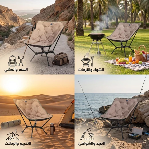 ATAD Lightweight Foldable Ventilated Aluminum Camp Chair (Supports up to 120 kg, 1.6 kg) – Portable Inflatable & Ergonomic Outdoor Seating for Hiking, Camping & Barbecues - Atad - Image 4