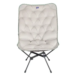 ATAD Beige Foldable Camp Chair with Stretch Fabric (Supports up to 120 kg, 2.1 kg) – Portable Ergonomic Outdoor & Indoor Seating with Back Support 