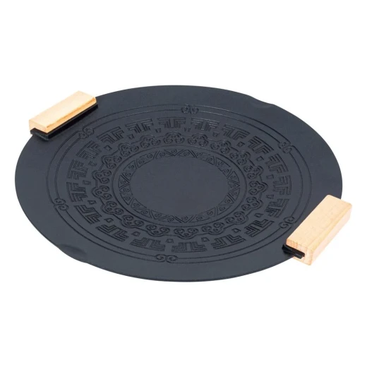 ATAD 37cm Cast Aluminum Non-Stick Fry Pan with Heat-Insulated Wooden Handle (Black) – Wide Heavy-Duty Skillet for Daily Kitchen Cooking & Campfire Trips ATAD 37cm Cast Aluminum Non-Stick Fry Pan with Heat-Insulated Wooden Handle (Black) – Wide Heavy-Duty Skillet for Daily Kitchen Cooking & Campfire Trips