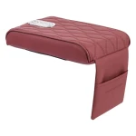 ATAD Compact Red Leather Car Armrest Pad & Organizer (32 x 17 cm) – Ergonomic Center Console Cushion with Tissue Holder & Phone Pocket - Atad