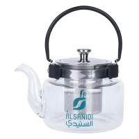 ATAD 0.8L Borosilicate Glass Teapot with 304 Stainless Steel Infuser – Lead-Free Crystal Clear Brew Pot for Tea & Herbs (17.4 x 12.7 x 18.4 cm) 