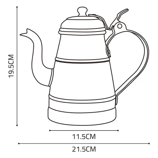 مفواح قهوة ألمنيوم مطور 0.9 لتر – سهل الحمل والتنظيف، متين ويتحمل الحرارة من عتاد - عتاد - Image 2