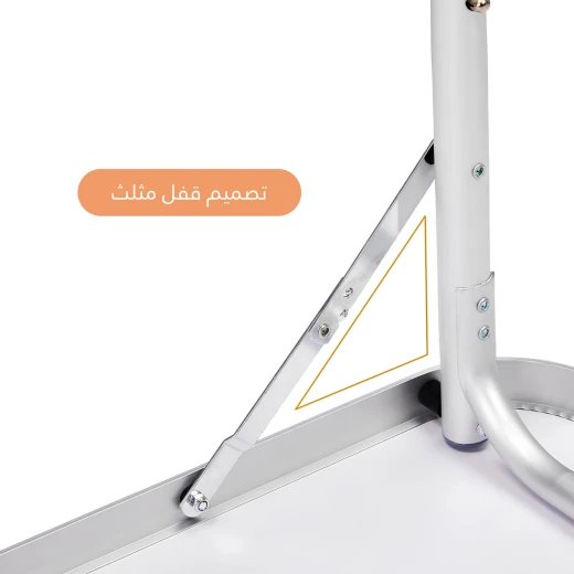 طاولة رحلات ألومنيوم قابلة للطي – لون أبيض (80×60×70 سم)، إطار ألومنيوم مقاوم للصدأ، سطح خشب أملس  من عتاد - عتاد - Image 6