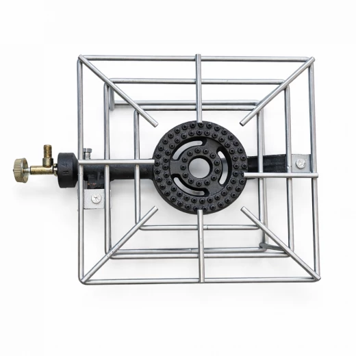 Atad Portable Iron Gas Stove Burner with Strong Support Frame – Silver - Atad - Image 2
