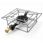 Atad Portable Iron Gas Stove Burner with Strong Support Frame – Silver - Atad