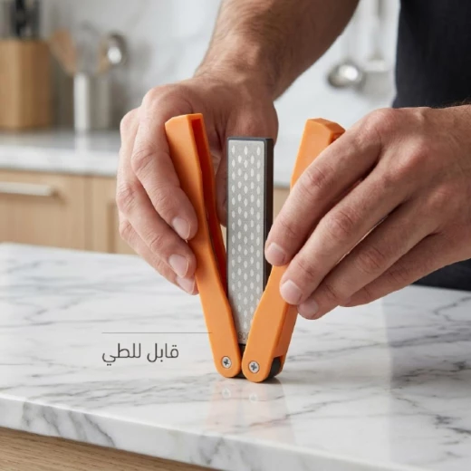 مسن سكاكين كريستال يدوي قابل للطي – شحذ مزدوج باستخدام آمن ومريح للمنزل والرحلات من عتاد - عتاد - Image 3