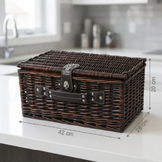 Atad 24-Piece Picnic Basket Set – Brown – Elegant Complete Dining Kit for 4 People, Perfect for Trips & Outdoor Picnics - Atad - Image 4