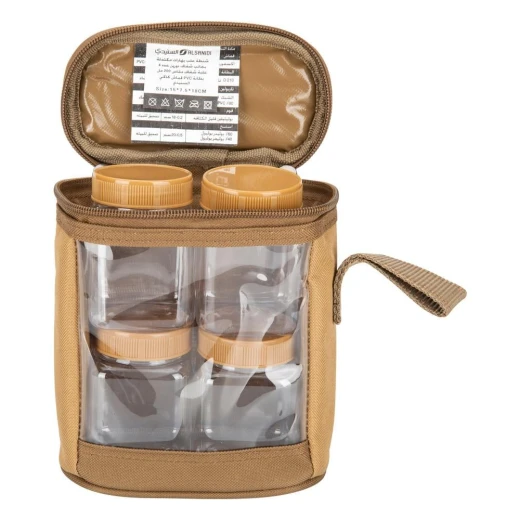 ATAD 4-Piece Travel Spice Jar Set with Khaki Waterproof Oxford Bag – Portable Overlanding & Camping Seasoning Organizer - Atad - Image 3