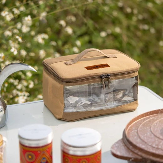 ATAD 6-Piece Large Capacity Travel Spice Jar Set with Khaki Waterproof Oxford Bag – Heavy-Duty Overlanding & Group Camping Seasoning Organizer  - Atad - Image 2