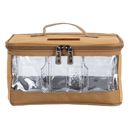 ATAD 6-Piece Large Capacity Travel Spice Jar Set with Khaki Waterproof Oxford Bag – Heavy-Duty Overlanding & Group Camping Seasoning Organizer  - Atad - Image 3
