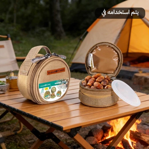 ATAD 1.5L Stainless Steel Date Bowl (Tamriya) with Khaki Waterproof Oxford Fabric Case – Insulated Protective Pouch with Durable Zipper for Outdoor Camping & Travel  - Atad - Image 3