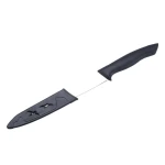 ATAD 4-Inch Black Utility Prep Knife with Protective Sheath – 11.5cm Stainless Steel Blade with Ergonomic Anti-Slip PP Rubberized Handle  - Atad