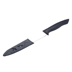 ATAD 4-Inch Black Utility Prep Knife with Protective Sheath – 11.5cm Stainless Steel Blade with Ergonomic Anti-Slip PP Rubberized Handle 