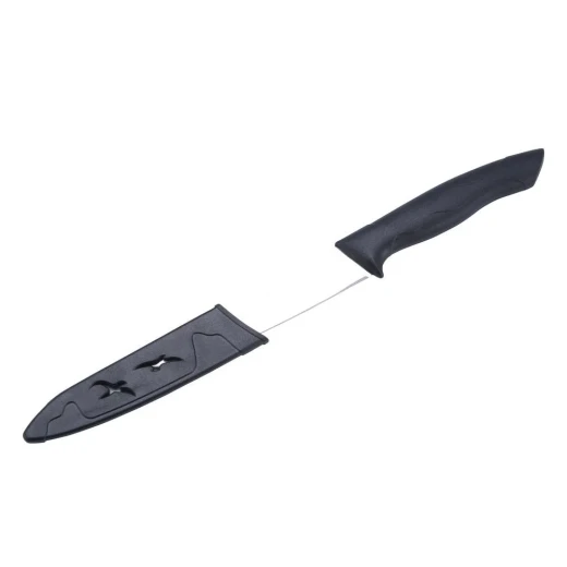 ATAD 4-Inch Black Utility Prep Knife with Protective Sheath – 11.5cm Stainless Steel Blade with Ergonomic Anti-Slip PP Rubberized Handle ATAD 4-Inch Black Utility Prep Knife with Protective Sheath – 11.5cm Stainless Steel Blade with Ergonomic Anti-Slip PP Rubberized Handle