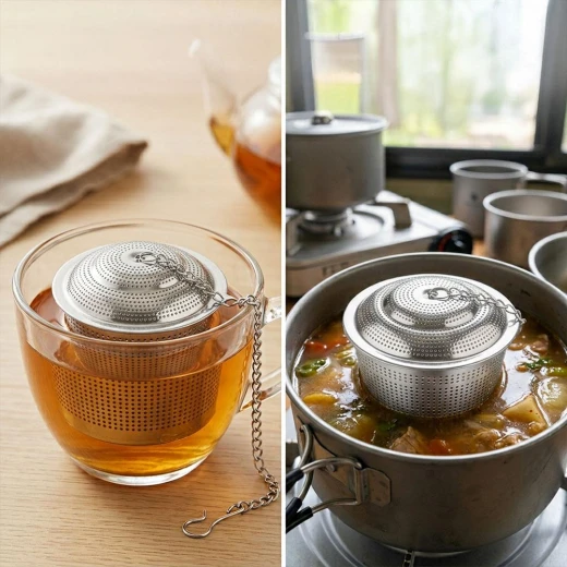 ATAD Medium 5 x 4.5 cm 304 Stainless Steel Spherical Tea Infuser – Versatile Mesh Ball Strainer with Secure Lock Lid for Mugs & Small Pots  - Atad - Image 4