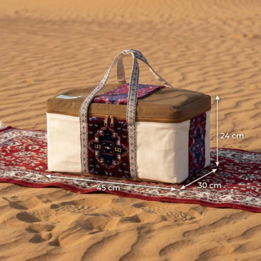 شنطة روفا منقوشة 32 لتر 30×45×24 سم – تصميم سعودي قطني مبطن يجمع بين الأناقة والمتانة للرحلات من عتاد - عتاد - Image 4