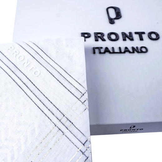 PRONTO Premium White Shemagh with Silver-Threaded Edges, Size 52 – Elegant Traditional Headscarf with Luxurious Detailing - Pronto - Image 4