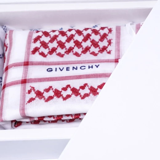 GIVENCHY Premium Red Cotton Shemagh – 100% Pure Cotton Elegant Traditional Headscarf Size 62 - Givenchy - Image 6