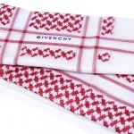 GIVENCHY Premium Red Cotton Shemagh – 100% Pure Cotton Elegant Traditional Headscarf Size 62 - Givenchy