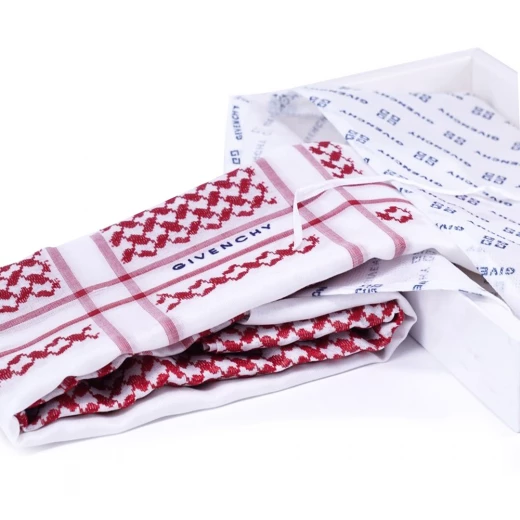 GIVENCHY Premium Red Cotton Shemagh – 100% Pure Cotton Elegant Traditional Headscarf Size 62 - Givenchy - Image 3