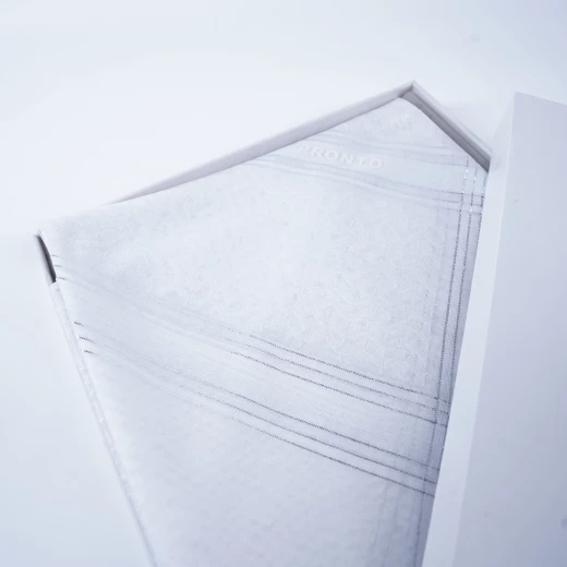 PRONTO Premium White Shemagh with Silver-Threaded Edges, Size 55 – Elegant Traditional Headscarf with Luxurious Detailing - Pronto - Image 8