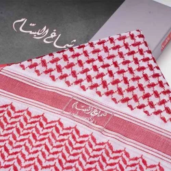 شماغ البسام الأحمر الفاخر القطن مقاس 52 – بتصميم كلاسيكي راقٍ من شماغ البسام 