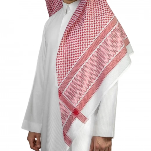 شماغ البصمة 27 الفاخر من القطن الطبيعي 100% بنقشة كلاسيكية راقية 52 من شماغ البسام - شماغ البسام - Image 3