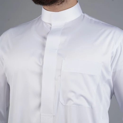 MIDRAZ Men’s Plain White Thobe, Size (XS-62) – Classic Elegant Design with Premium Stitching MIDRAZ Men’s Plain White Thobe, Size (XS-62) – Classic Elegant Design with Premium Stitching