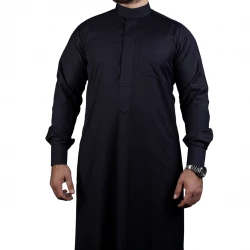 ثوب كحلي سادة مقاس (2 اكس لارج) بتصميم أنيق وخياطة متقنة – من مدراز