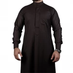 MIDRAZ Brown Plain Thobe, Size (L) – Classic Minimal Design - Midraz