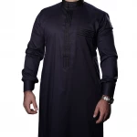 ثوب كحلي مطرّز مقاس (سمول-60) بتصميم أنيق ومريح للمناسبات اليومية – صناعة عالية الجودة من مدراز - مدراز