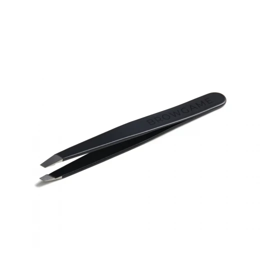 Browgame Cosmetics Precision Slanted Tweezer Blackout for Eyebrow Hair Removal Professional Makeup Kit - Browgame cosmetics - Image 2