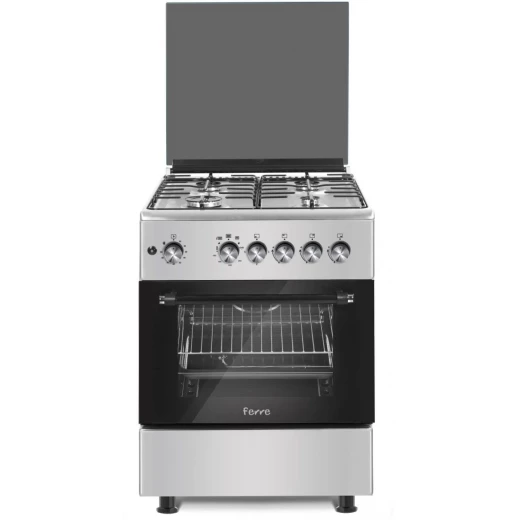 Ferre Stand Oven Gas – 4 Burners, Full Safety System, 5-Year Warranty Ferre Stand Oven Gas – 4 Burners, Full Safety System, 5-Year Warranty