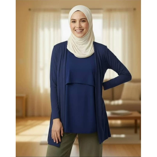 بلوزة الرضاعة الطبيعية - أزرق، مقاس اكس لارج، ناعم، مرن، سهل الاستخدام أثناء الرضاعة من فيت ماما بلوزة الرضاعة الطبيعية - أزرق، مقاس اكس لارج، ناعم، مرن، سهل الاستخدام أثناء الرضاعة من فيت ماما