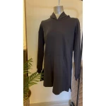 Breastfeeding Hoodie for Women Long Nursing Hoodie with Hidden Side Zippers, Fleece Fabric, Hooded Pocket Style, Black & Grey M-XL - Fit mama