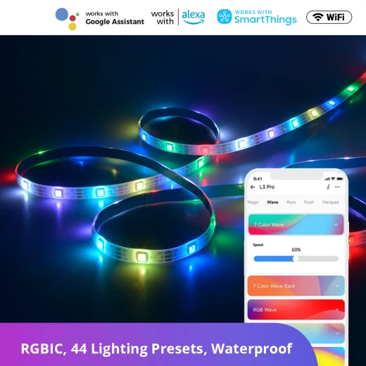 مصابيح شريط LED الذكية SONOFF L3 Pro RGBIC بطول 5 متر/16.4 قدم مصابيح شريط LED الذكية SONOFF L3 Pro RGBIC بطول 5 متر/16.4 قدم