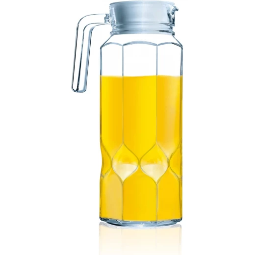 Luminarc Octime Diamond Glass Jug with Lid, 1.3L Clear Toughened Glass Pitcher, Elegant, Durable, and Fridge-Friendly, Ideal for Water, Juice, Fizzy Drinks Luminarc Octime Diamond Glass Jug with Lid, 1.3L Clear Toughened Glass Pitcher, Elegant, Durable, and Fridge-Friendly, Ideal for Water, Juice, Fizzy Drinks