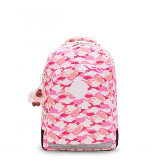 Kipling Class Room Pink Palm Large Backpack with Laptop Compartment, Size 43 × 29 × 24 cm – Spacious, Stylish & Functional, Ideal for School or Work Kipling Class Room Pink Palm Large Backpack with Laptop Compartment, Size 43 × 29 × 24 cm – Spacious, Stylish & Functional, Ideal for School or Work