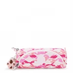 Kipling CUTE Pencil Case – Pink Palm, Size 22 × 7 × 6.5 cm – Multi-Use Cosmetic & Stationery Pouch, Stylish & Practical - Kipling