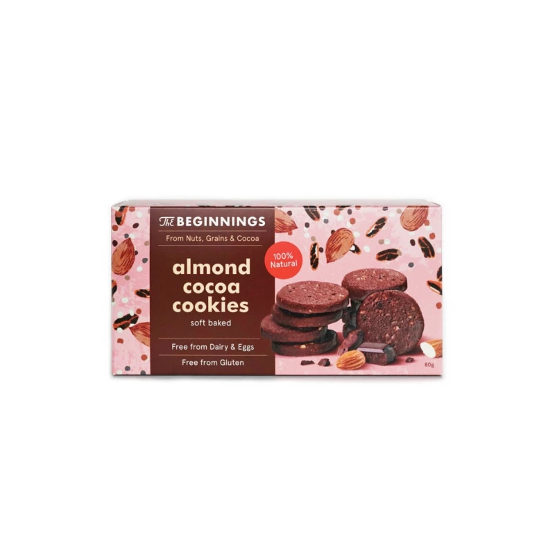 TheBeginnings Vegan Almond Cacao Cookie - Healthy Snack 80g