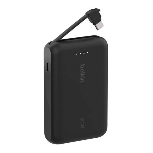باور بانك بيلكين BoostCharge بسعة 10000 مللي أمبير – PD بقوة 20 واط مع كابل USB-C مدمج ومنفذ USB-C – أسود - بيلكين - Image 7