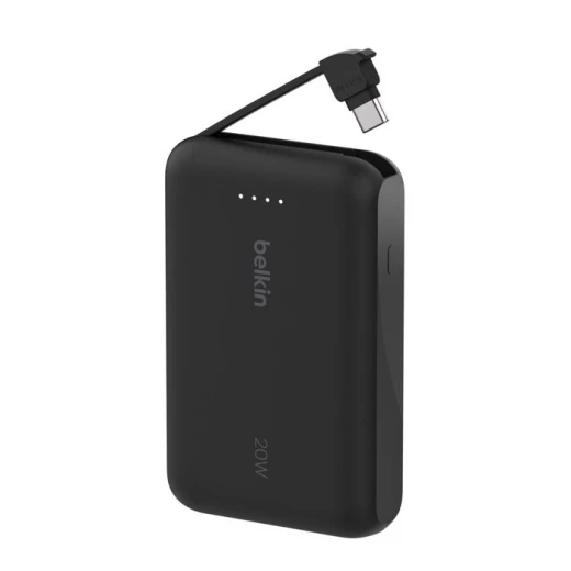 باور بانك بيلكين BoostCharge بسعة 10000 مللي أمبير – PD بقوة 20 واط مع كابل USB-C مدمج ومنفذ USB-C – أسود - بيلكين - Image 8
